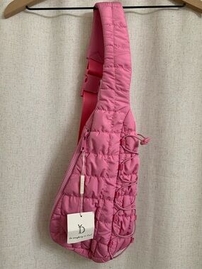 Do Everything in Love Pink Quilted Crossbody Sling Bag Travel New Cord Girly